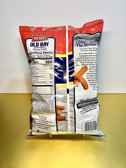 〽️ New Limited Herr's Old Bay Seasoned Maryland Cheese Cheddar Curls Bag 8.5oz