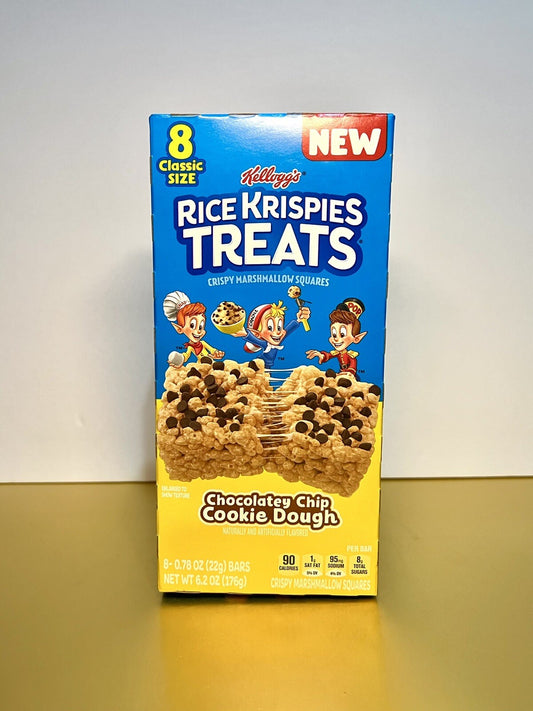 🟢New Limited Kellogg's Rice Krispies Treats Chocolatey Chip Cookie Dough 8 Bars