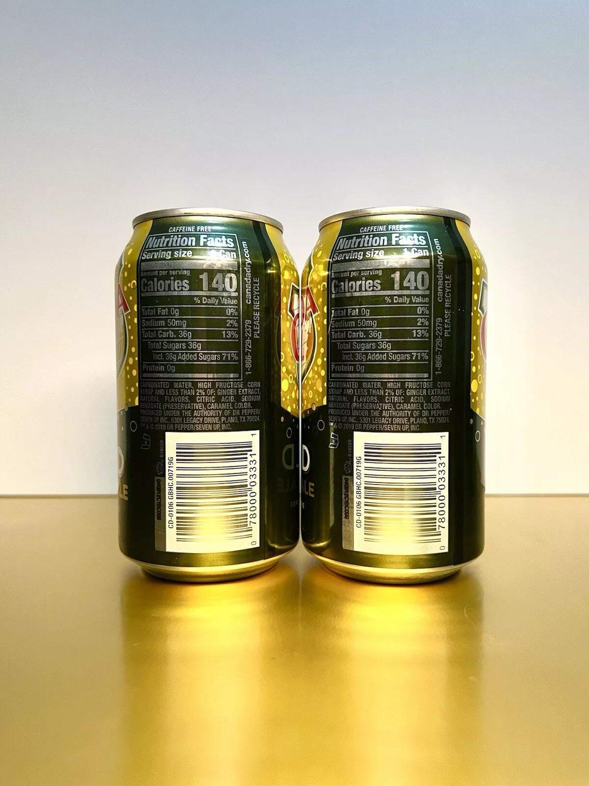 New Rare Exclusive Canada Dry BOLD Ginger Ale Caffeine Free (2 Cans)
