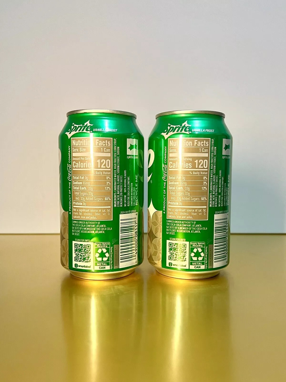 New Limited Edition Rare Sprite Vanilla Frost Lemon Lime Soda 12floz (2 Cans)