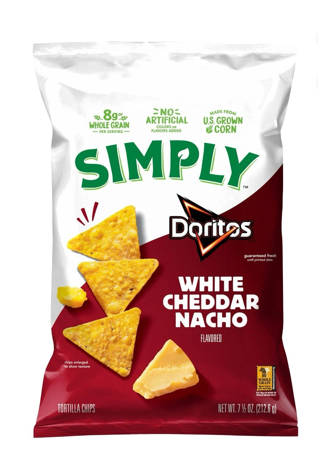 🟠 New Exclusive Simply Doritos White Cheddar Cheese Nacho Tortilla Chips 7oz
