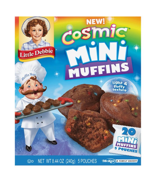 🔘New Little Debbie Mini Muffins Cosmic Chocolate Sprinkle Snack Pastries 8.44oz