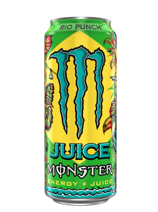 🟡New Limited Edition Monster Rio Punch Juice + Energy Fruit Drink 16oz (1 Can)