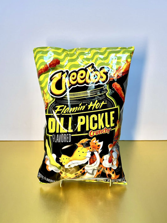 🔴New Limited Edition LARGE Cheetos Flamin Hot Dill Pickle Cheese Crunchy 8.5oz