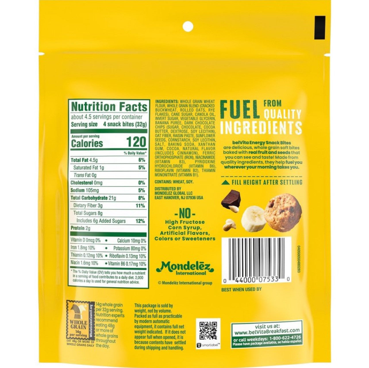 ⚫️ New Belvita Banana Dark Chocolate & Sunflower Seed Energy Snack Bites 5oz