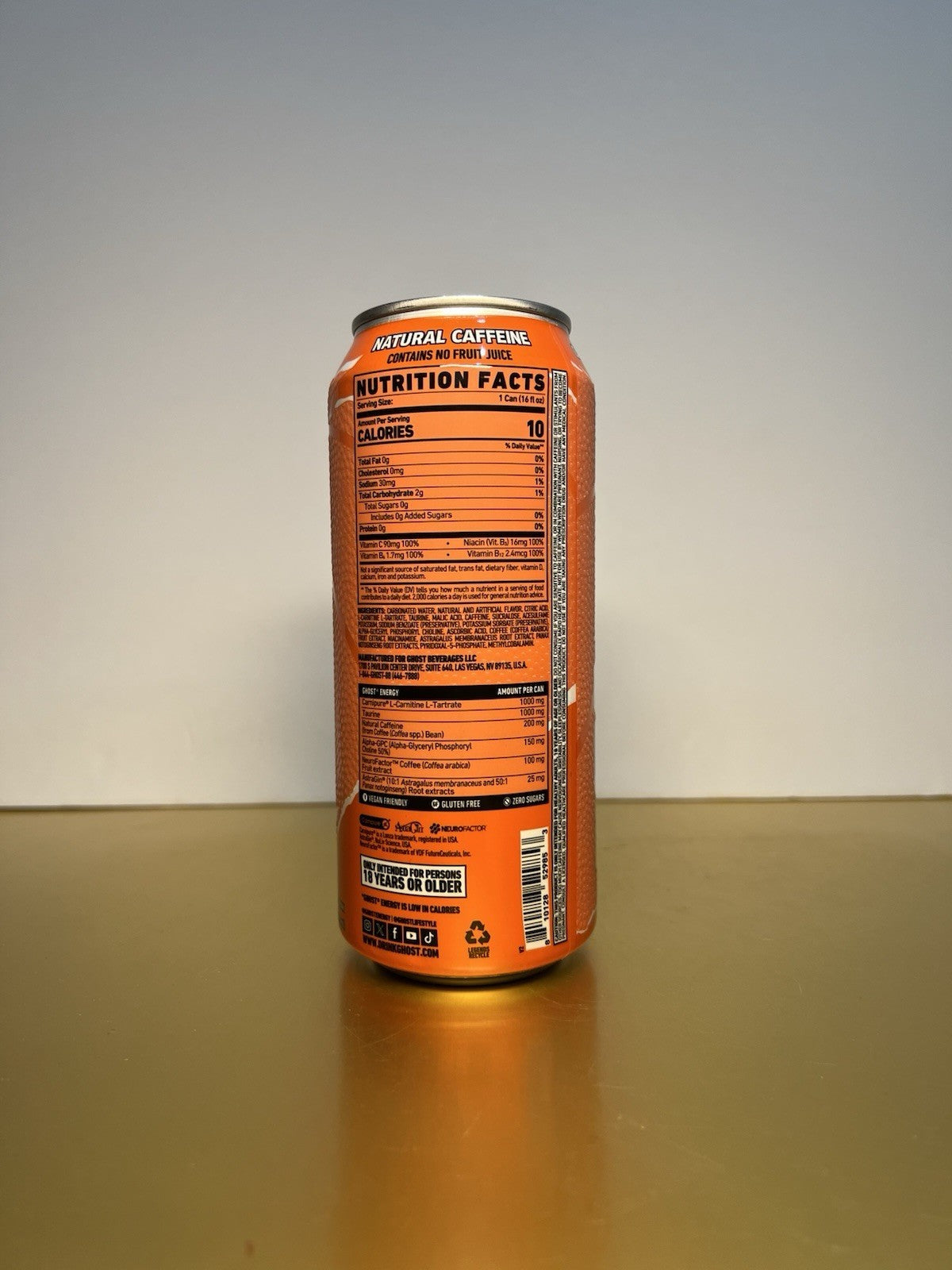 🔵 New Limited Edition GHOST Peaches Caffeine Zero Sugar Energy (1 Can Only)