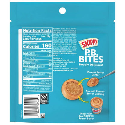🟢New Limited Skippy PB Bites Double Peanut Butter Coating Crunchy Balls Bag 6oz