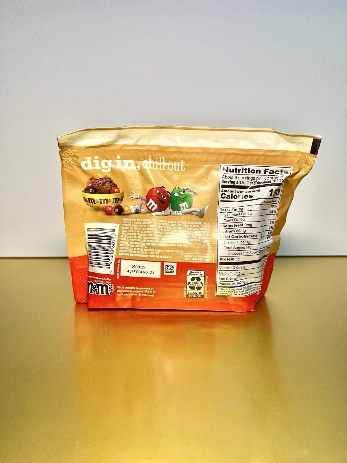 New Limited Edition M&Ms Peanut Butter & Jelly Chocolate Bag 8.6oz