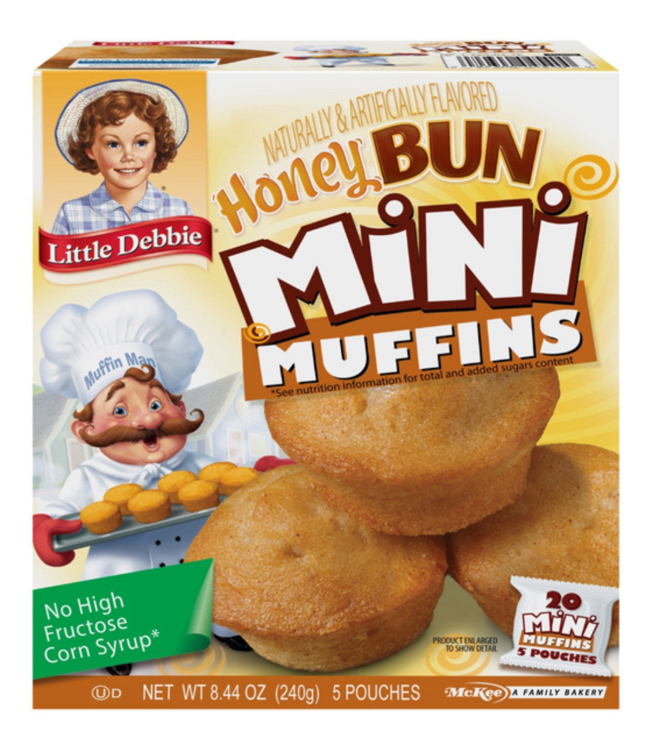 🔘 New Little Debbie Mini Muffins Honey Bun Glazed Sweet Snack Pastries 8.44oz