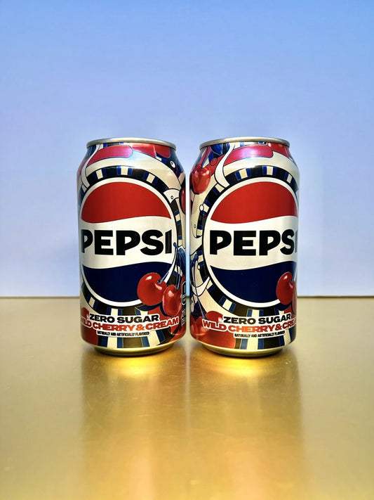 New Exclusive Pepsi Cola Zero Sugar Wild Cherry & Cream Soda 12floz (2 Cans)