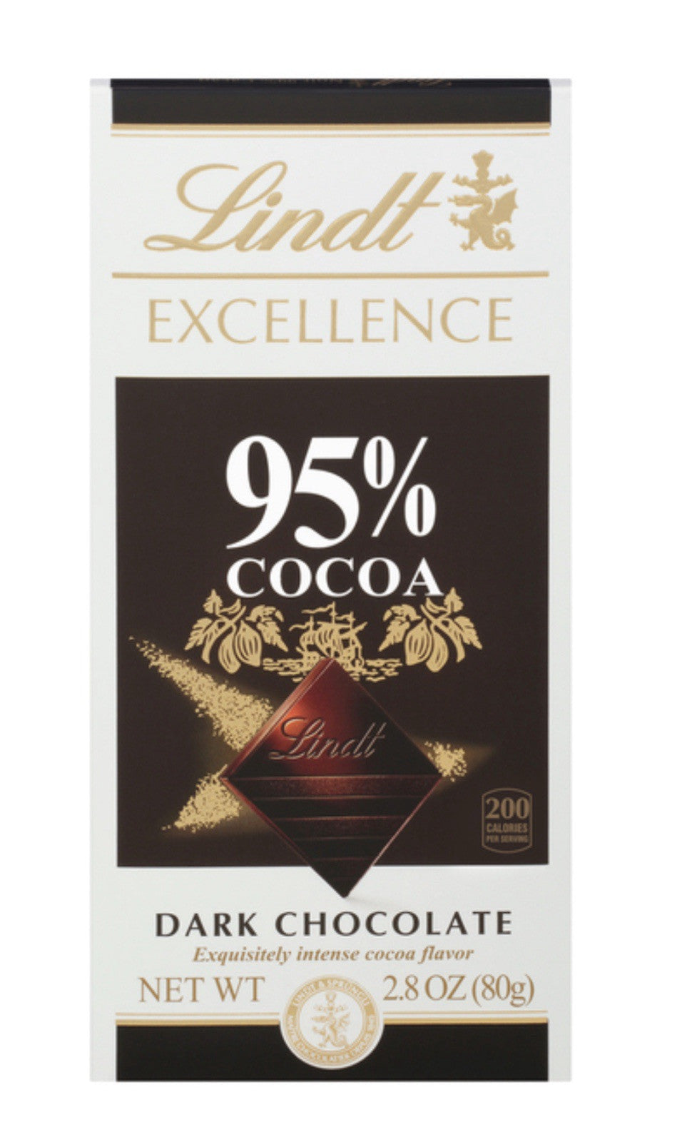 🟢 New Lindt Excellence Intense 95% Cocoa Dark Chocolate Pieces 2.8oz (1-Bar)