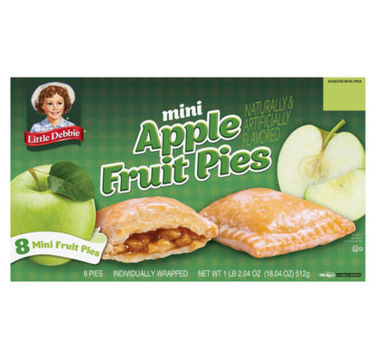 🟡New Little Debbie Mini Green Fruit Granny Smith Stuff Jam Baked Soft Pies 18oz