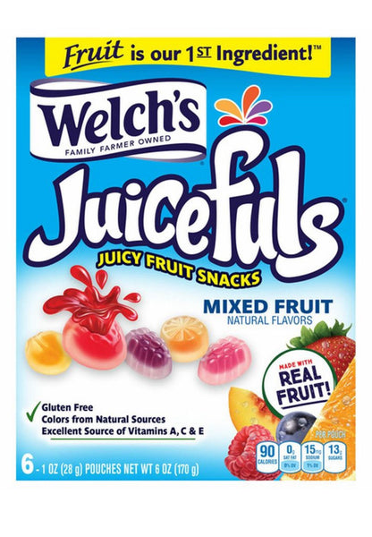 🟠 New Welch's Juicefuls Mixed Original Fill Juicy Fruit Snacks 6oz (6 Pouches)