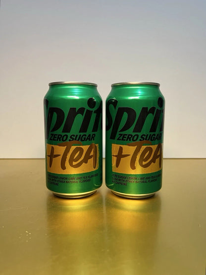 New Limited Edition ZERO SUGAR Sprite + TEA Green Lemon Lime Chill Soda 12floz (2 Cans)