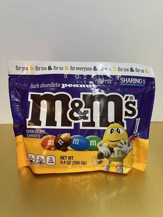 New Exclusive M&Ms Dark Chocolate Peanut Bag 9.4oz