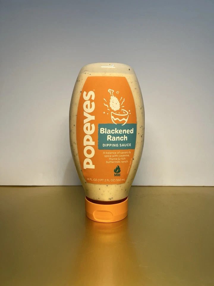New Official Popeyes Blackened Ranch Buttermilk Dipping Sauce Bottle 18 FL OZ